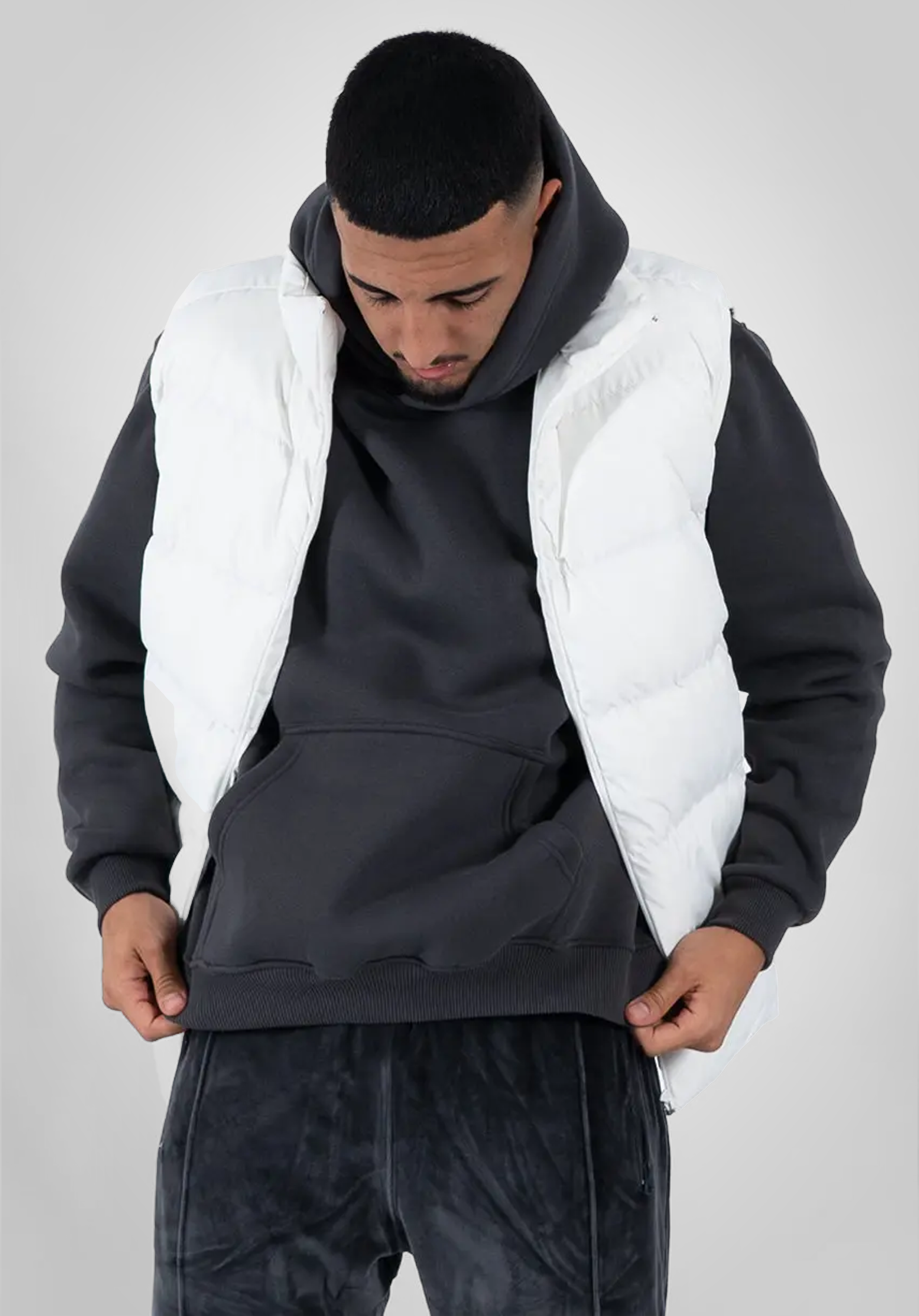 Basic Puff Vest - White