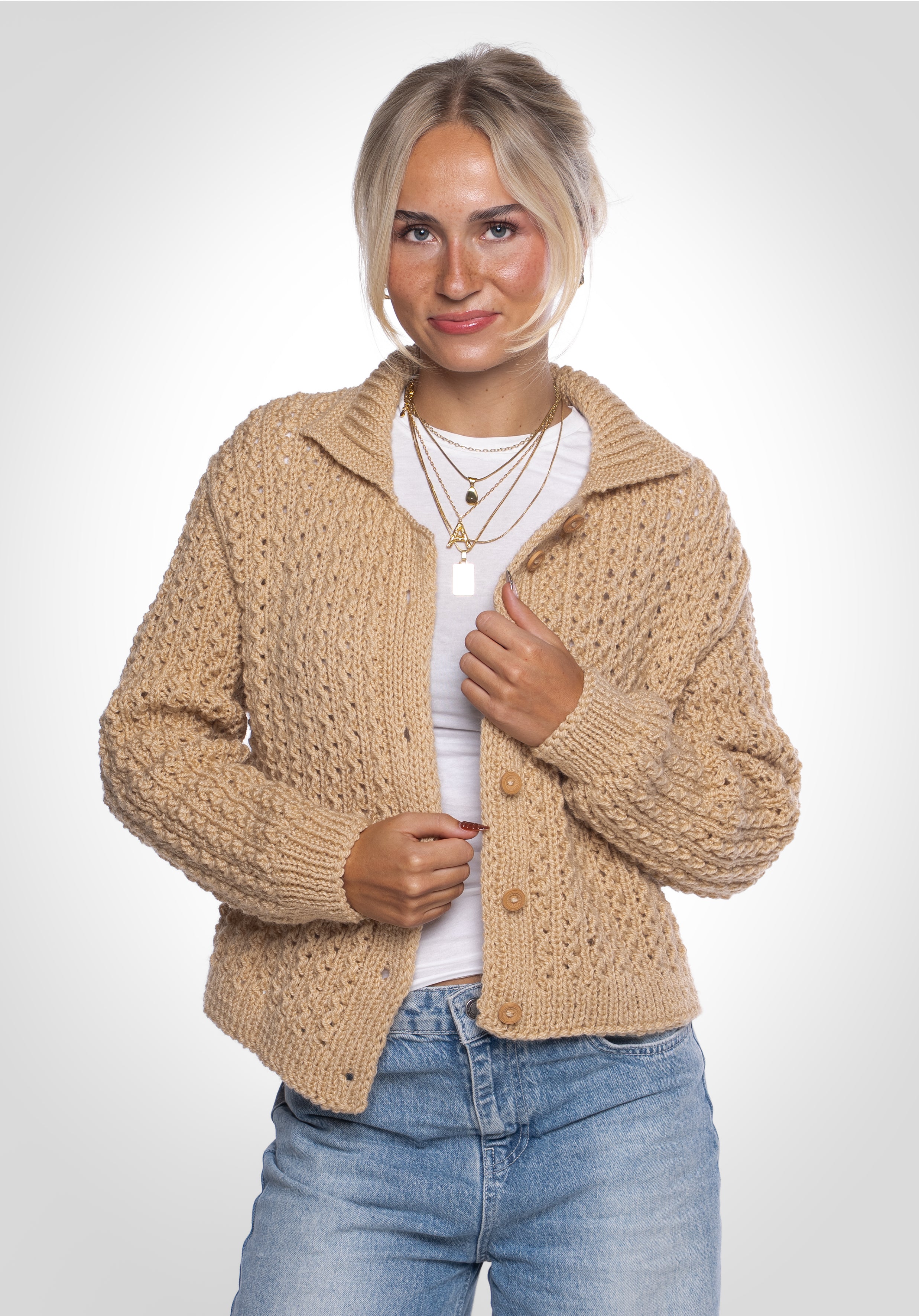 Handcrafted Knit Jacket - Nude