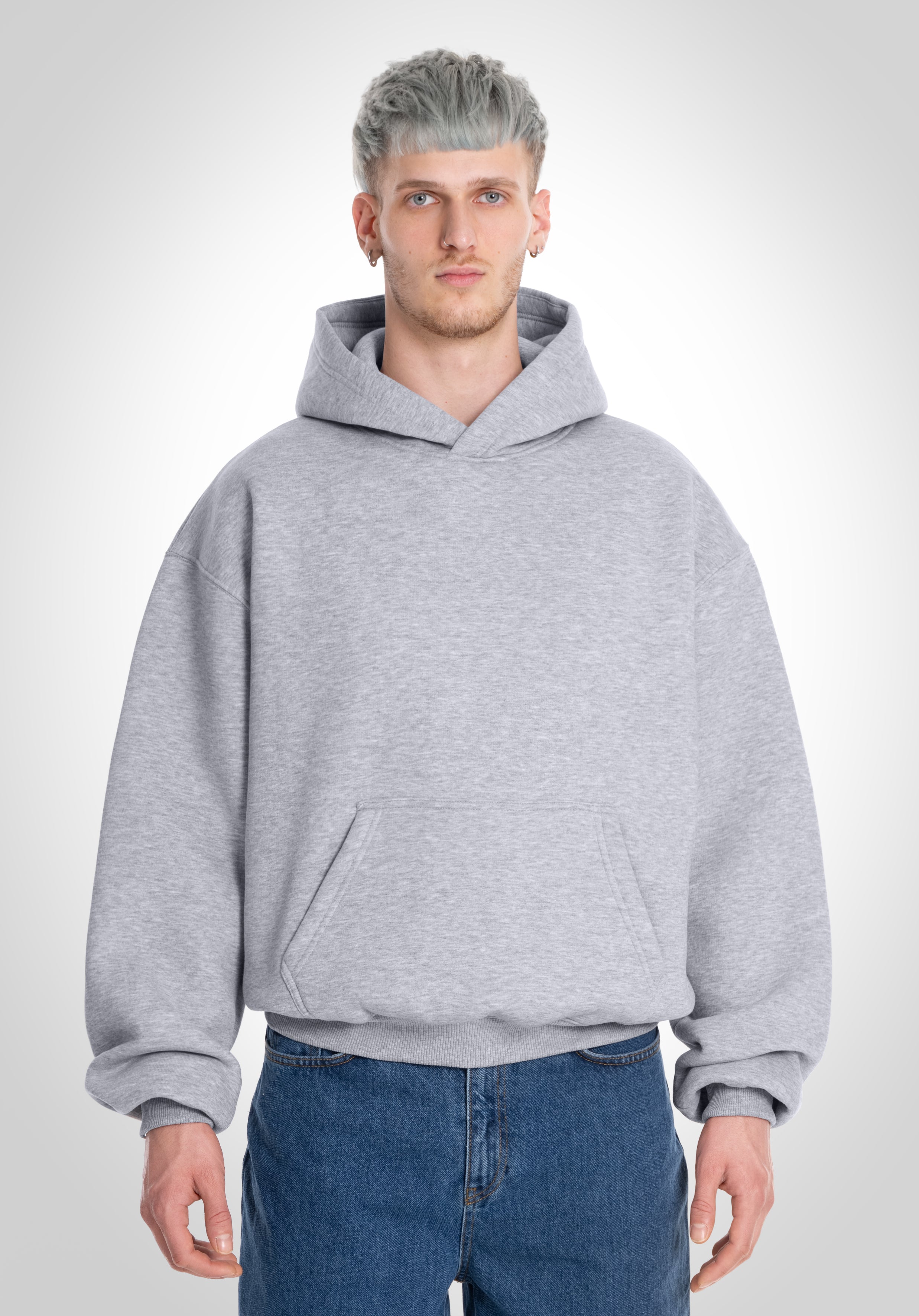 Oversize Hoodie - Melange Grey