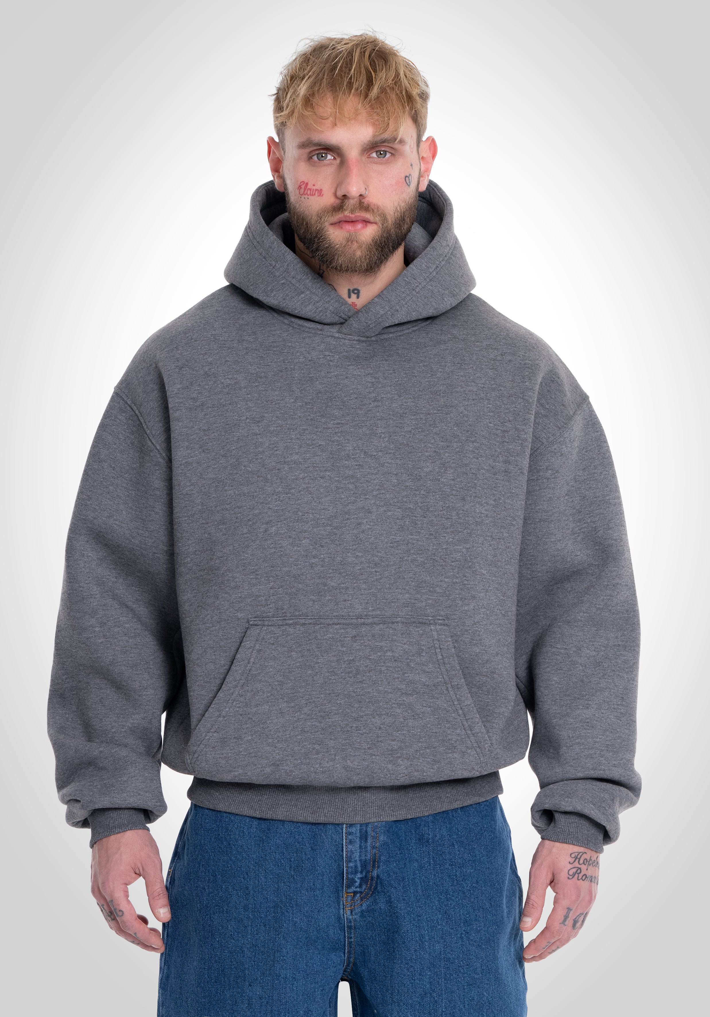 Oversize Hoodie - Dark Melange Grey