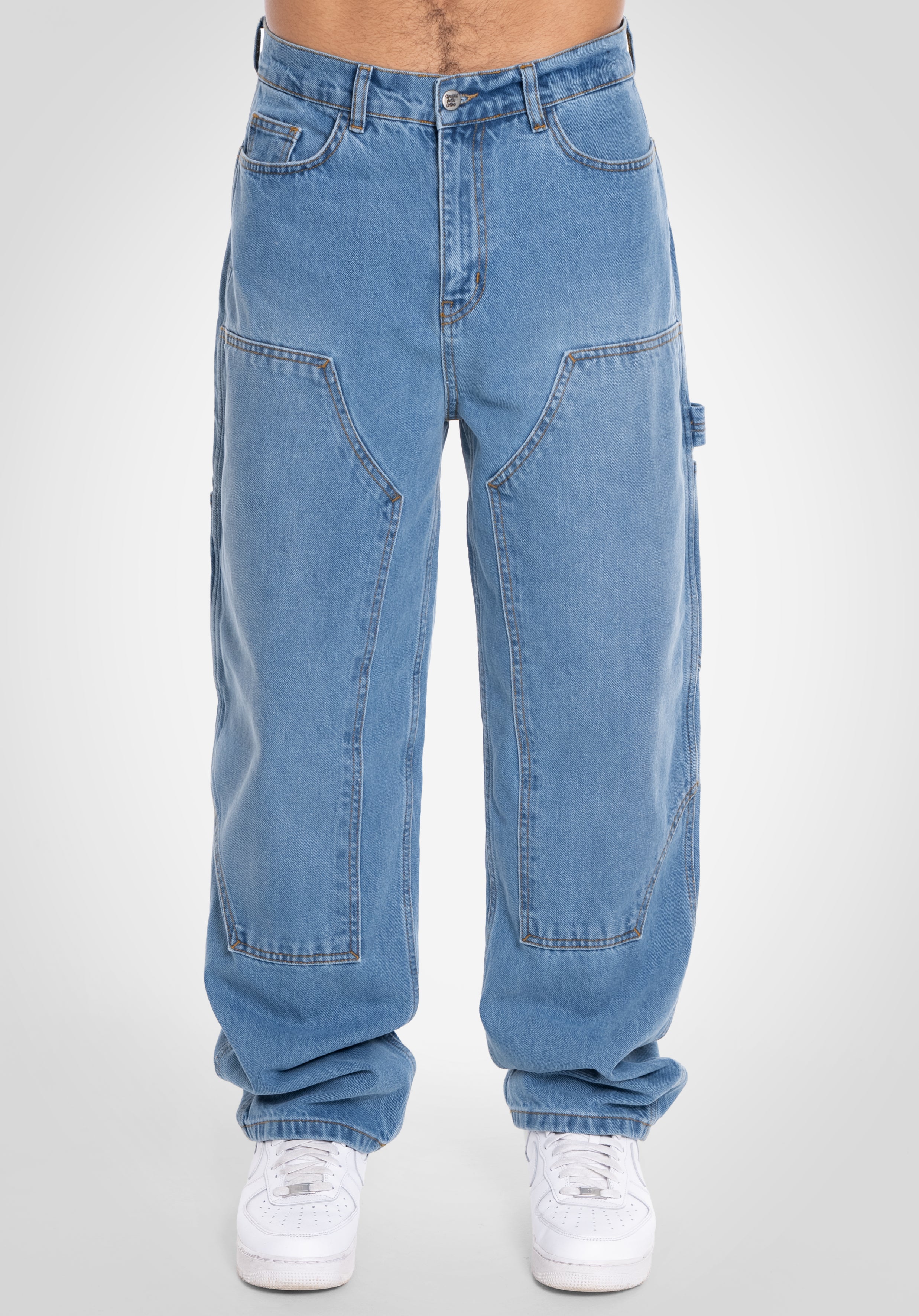 Patch Baggy Denim - Bleached