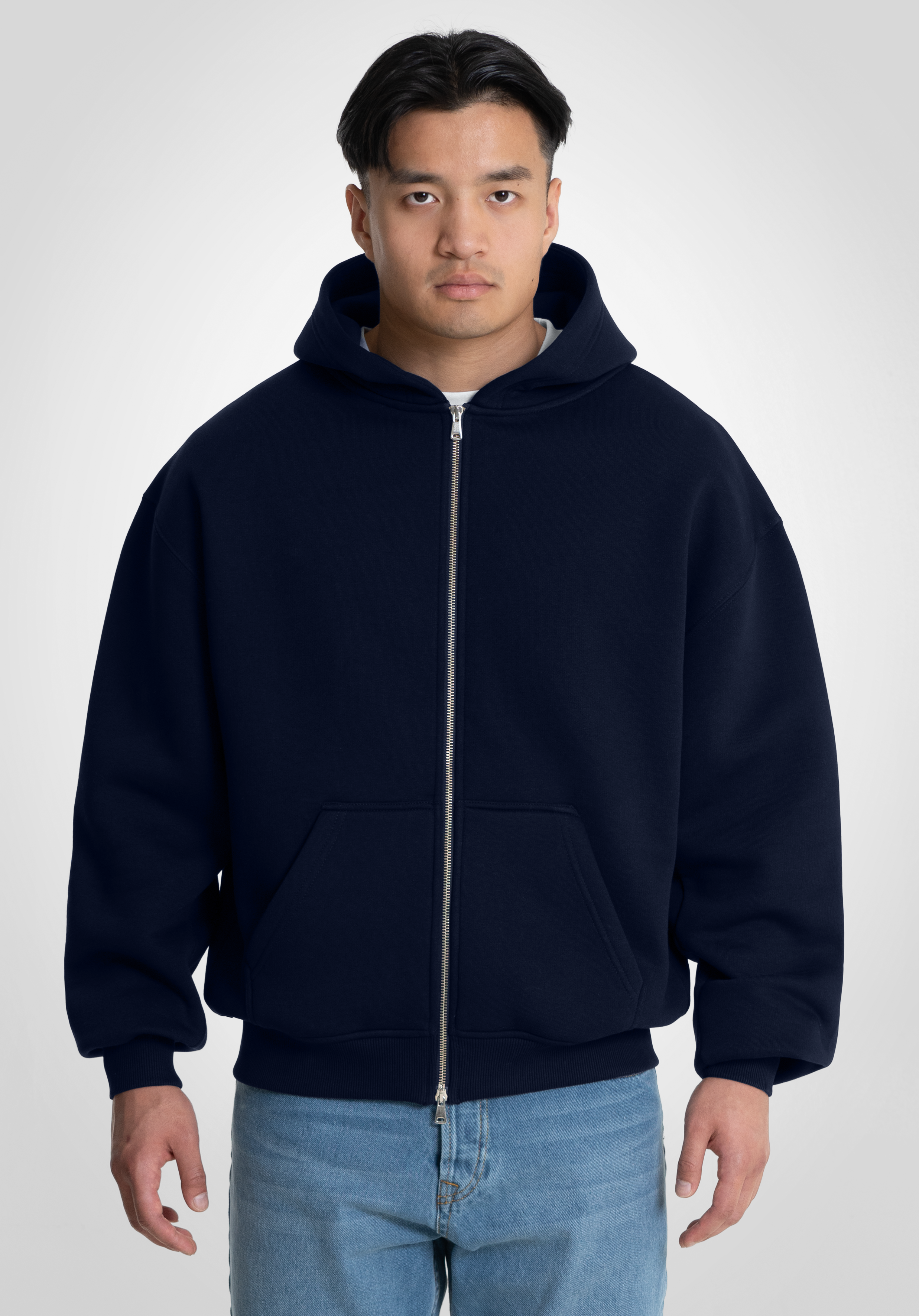 Full Zip Oversize Hoodie - Slate Navy