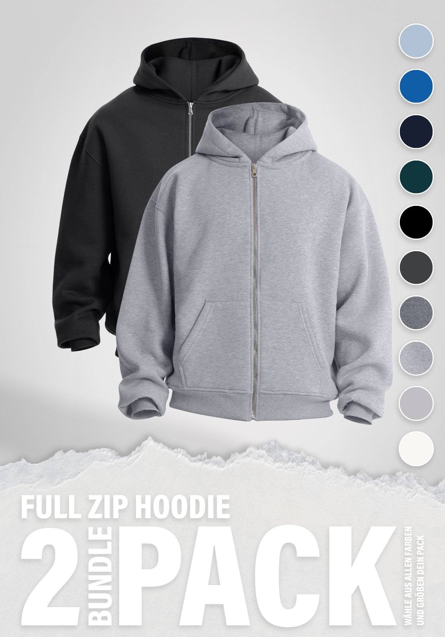 Full Zip Hoodie Double Pack () – von Straight Outta Cotton