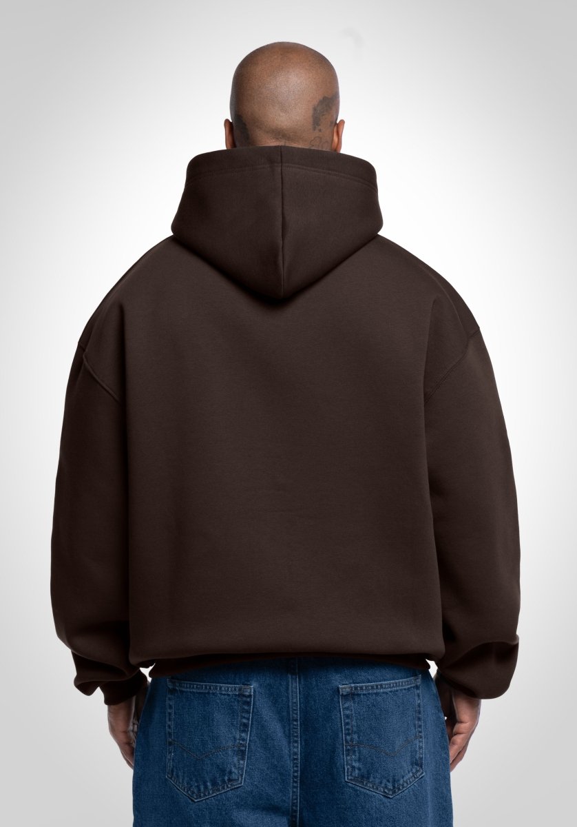 Full Zip Oversize Hoodie - Brown (Braun) – Hoodies von Straight Outta Cotton