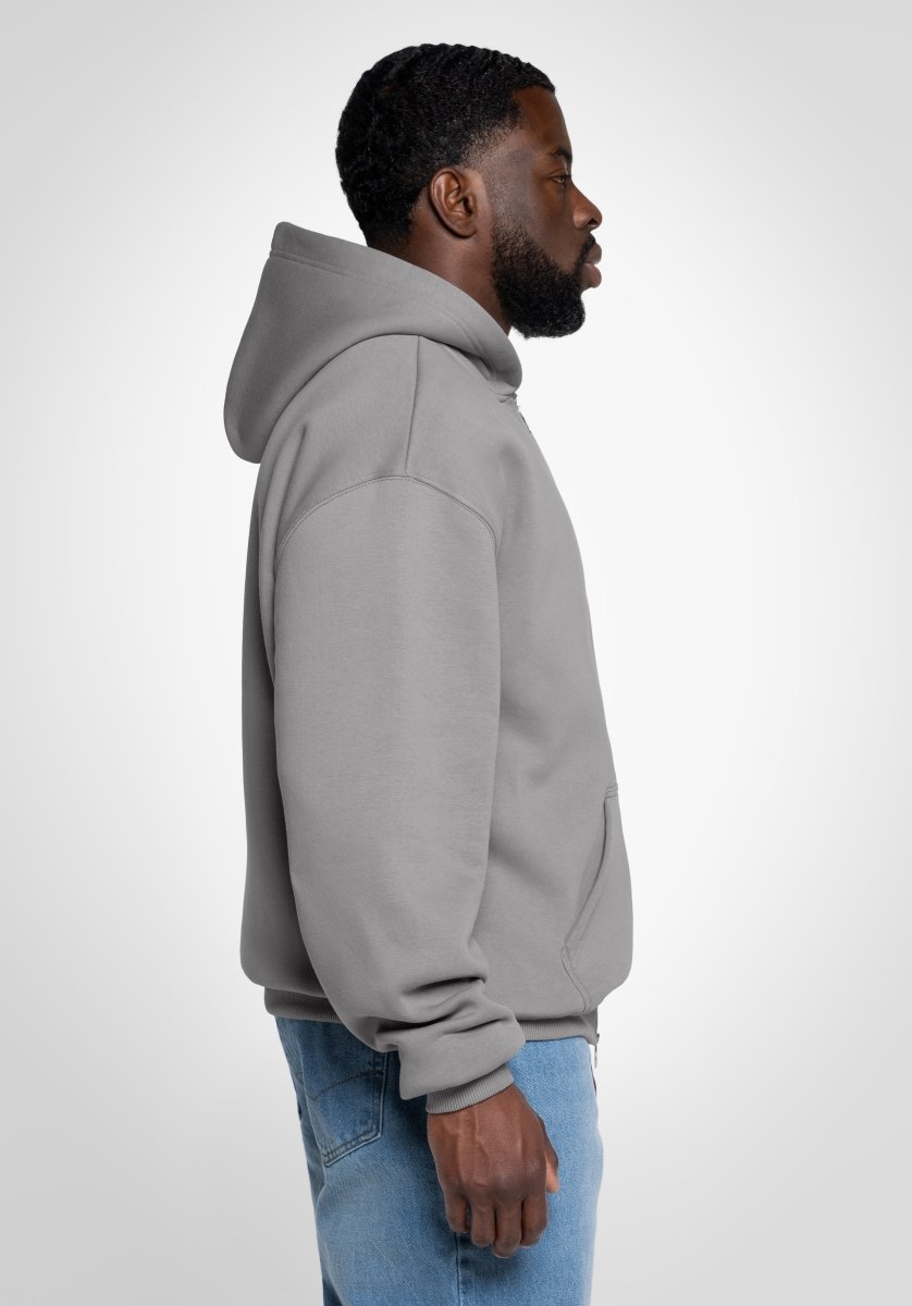 Full Zip Oversize Hoodie - Cool Grey (Grau) – Hoodies von Straight Outta Cotton
