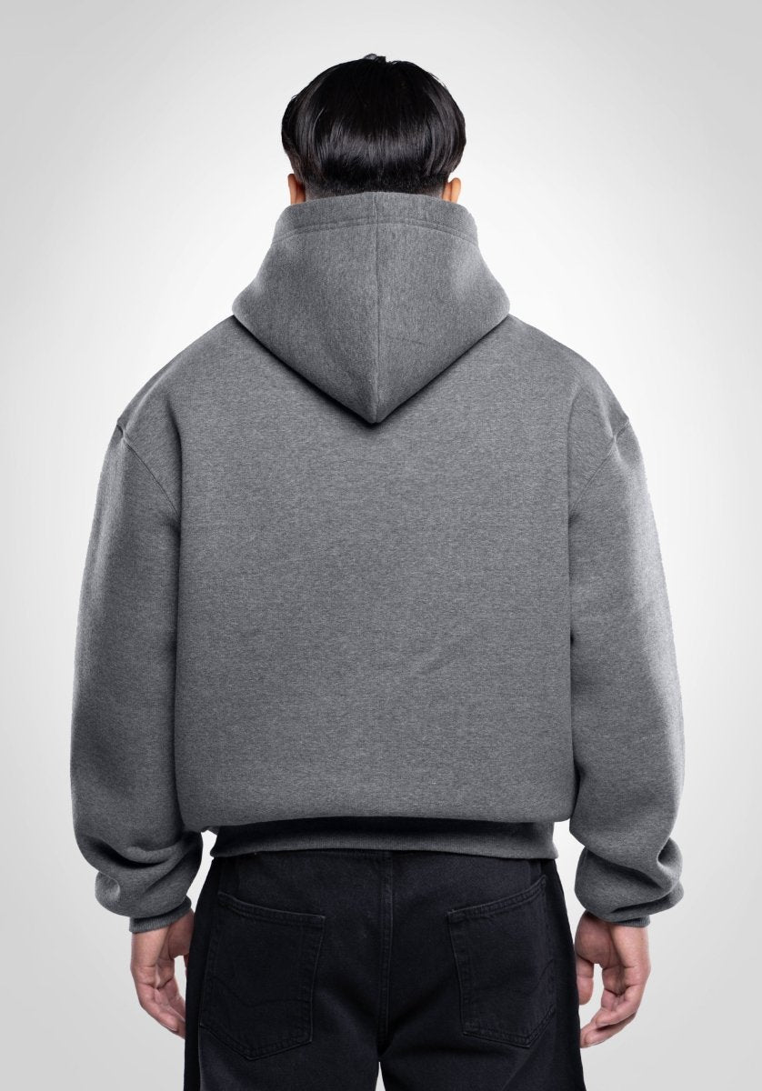 Full Zip Oversize Hoodie - Dark Melange Grey (Grau) – Hoodies von Straight Outta Cotton