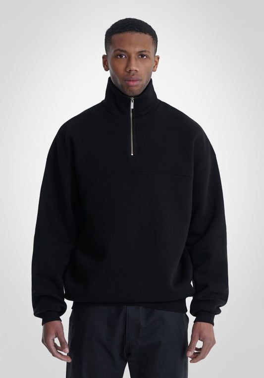 Half Zip - Black (Schwarz) – Hoodies von Straight Outta Cotton