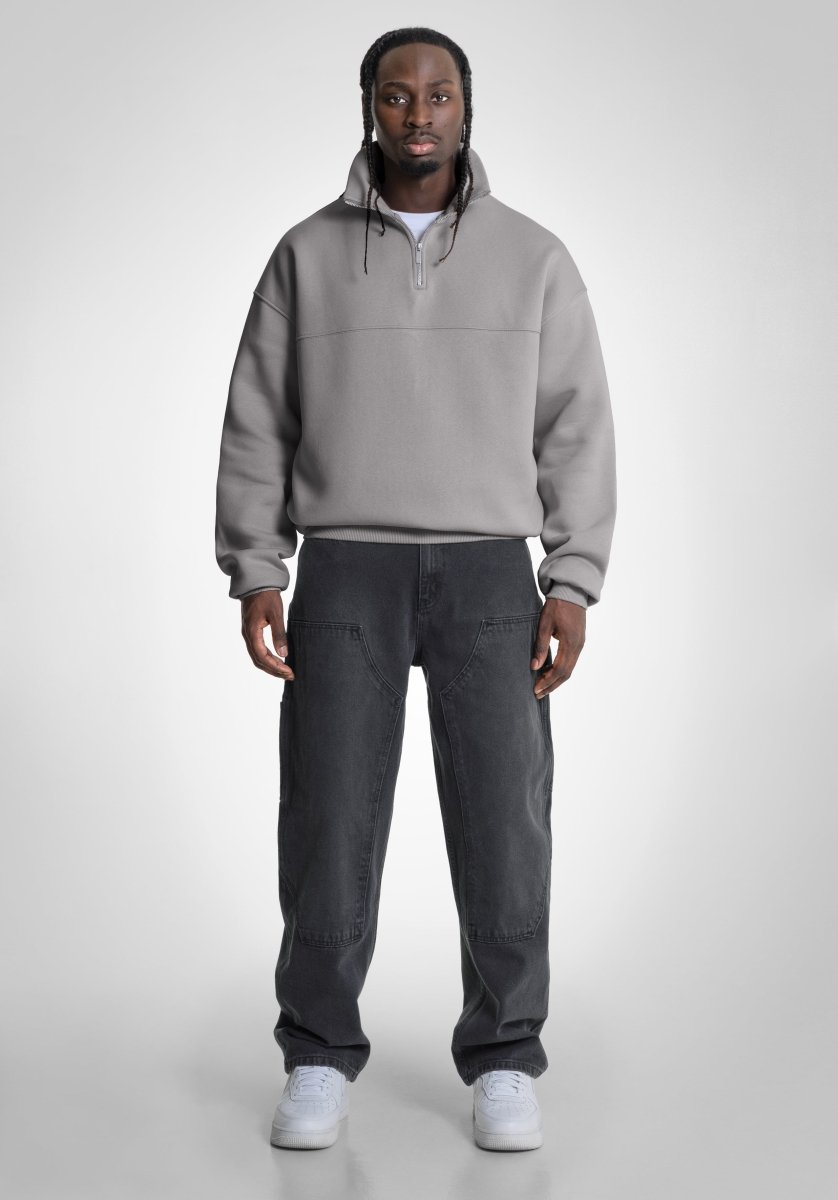 Half Zip - Cool Grey (Grau) – Hoodies von Straight Outta Cotton