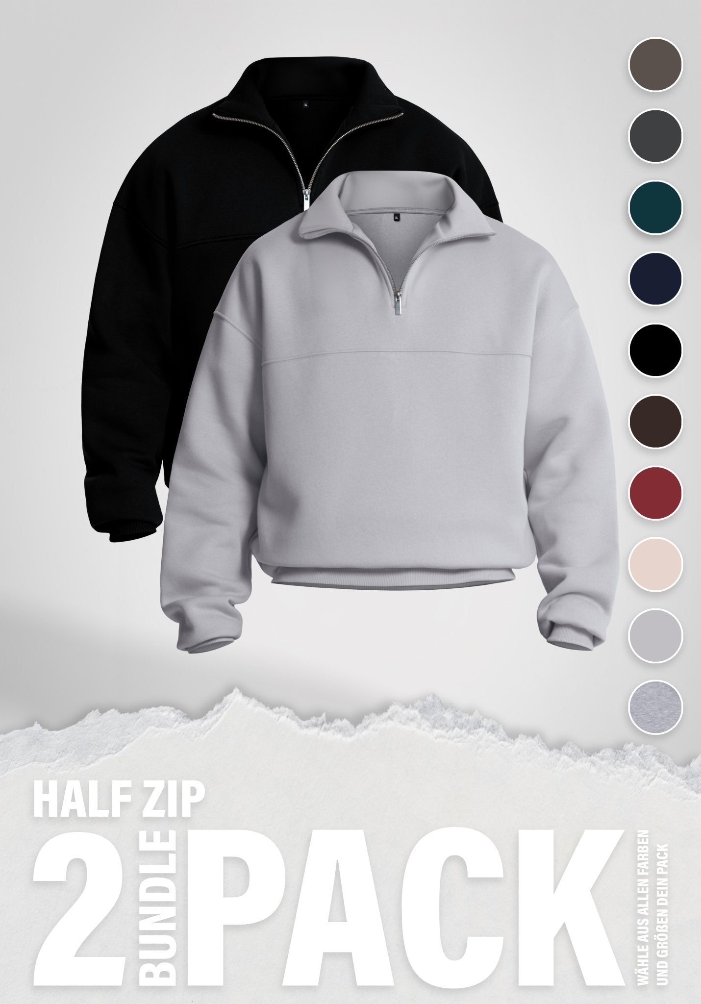 Half Zip Hoodie Doublepack () – von Straight Outta Cotton