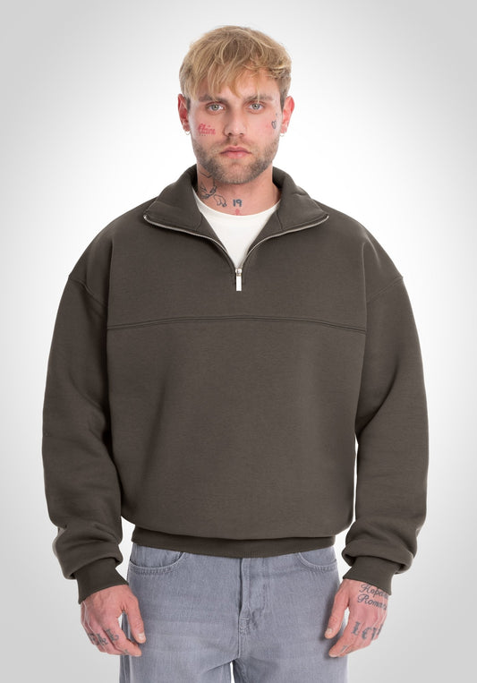 Half Zip - Olive (Olive) – Hoodies von Straight Outta Cotton