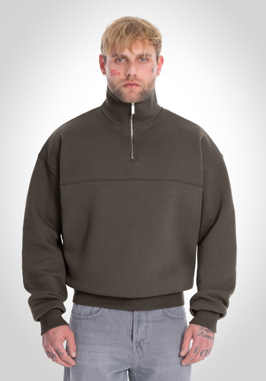 Half Zip - Olive (Olive) – Hoodies von Straight Outta Cotton