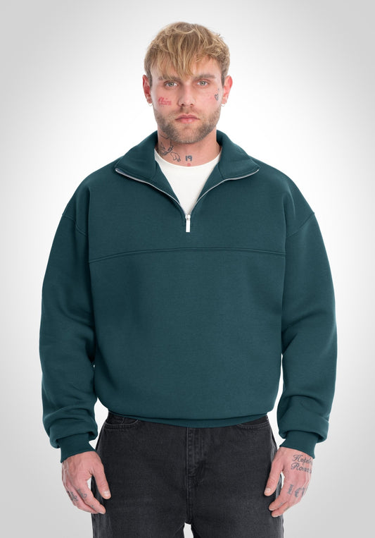 Half Zip - Pine Green (Grün) – Hoodies von Straight Outta Cotton