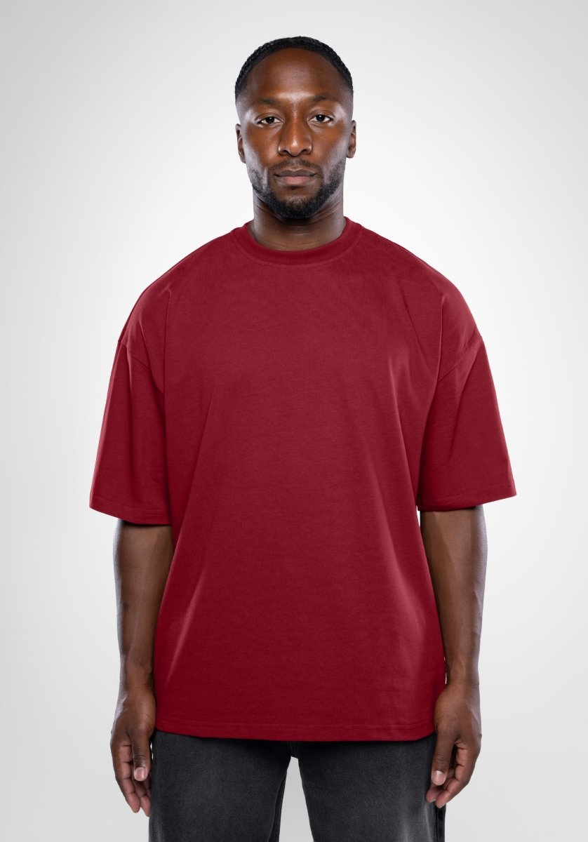 Heavy Oversize Tee - Bordeaux (Bordeaux) – T-shirt's von Straight Outta Cotton