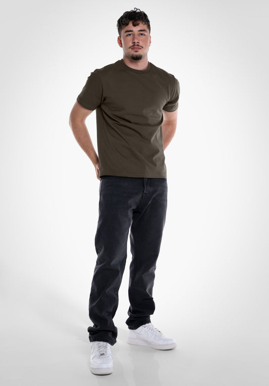 Heavy Regular Fit Tee - Olive (Olive) – von Straight Outta Cotton