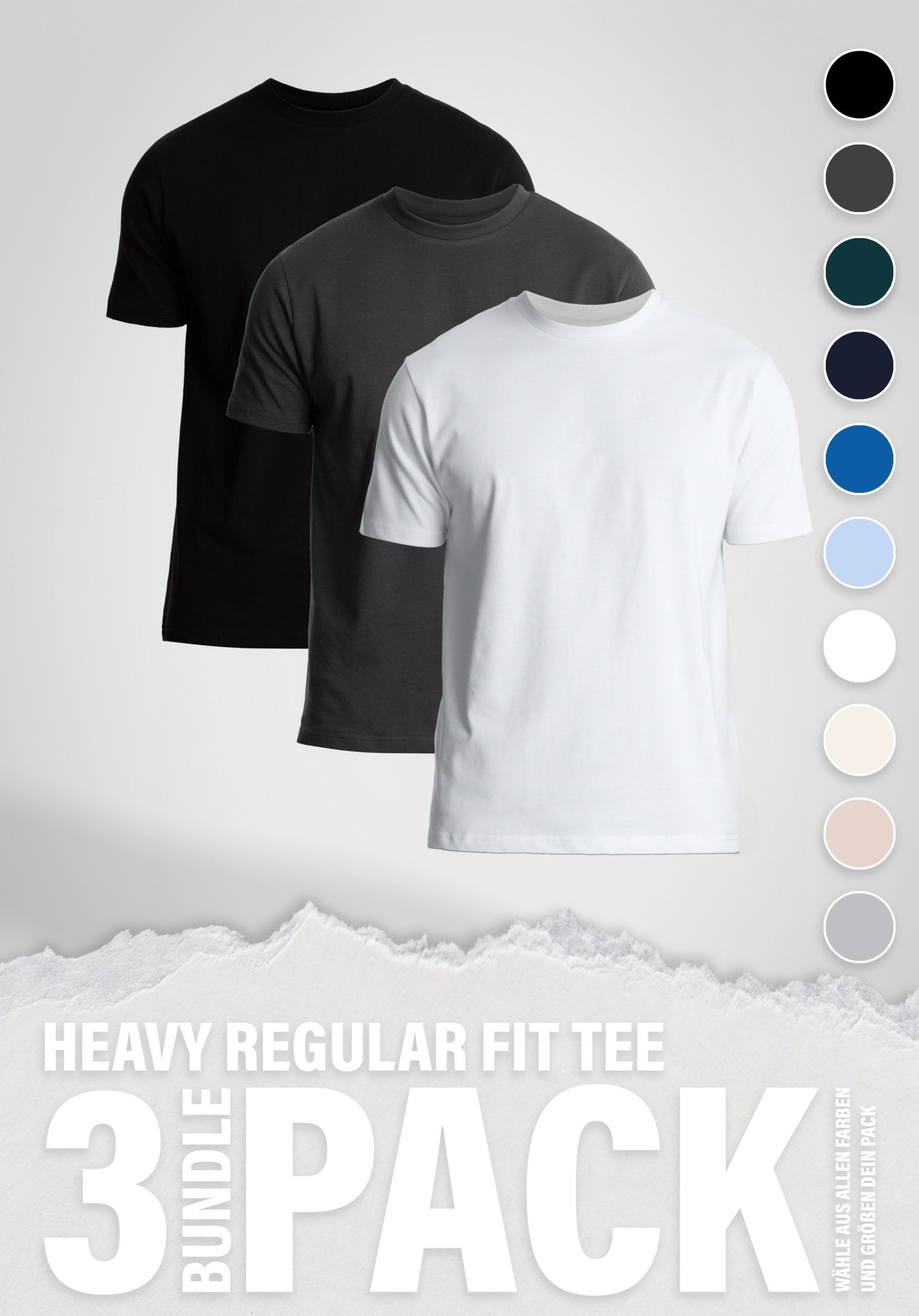 Heavy Regular Tee 3er Pack () – von Straight Outta Cotton