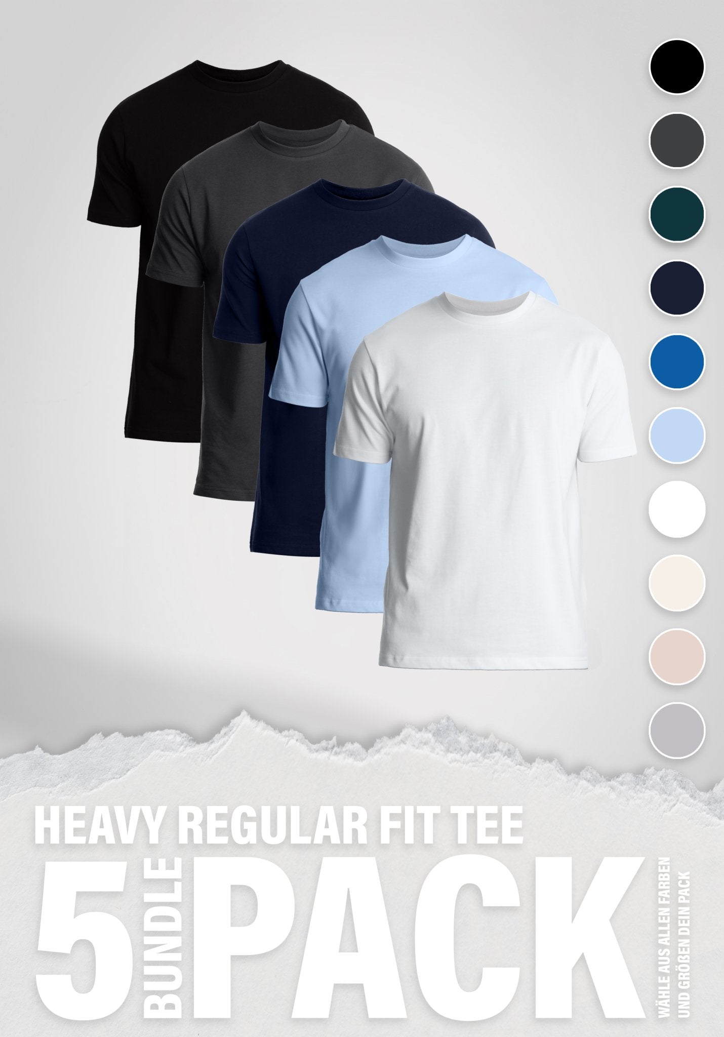 Heavy Regular Tee 5er Pack () – von Straight Outta Cotton