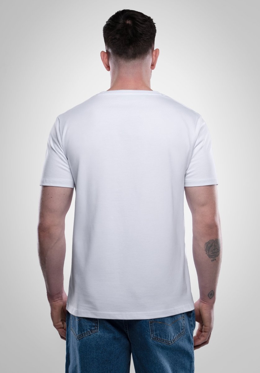 Heavy Regular V - Neck Tee - White (Weiß) – T-shirt's von Straight Outta Cotton