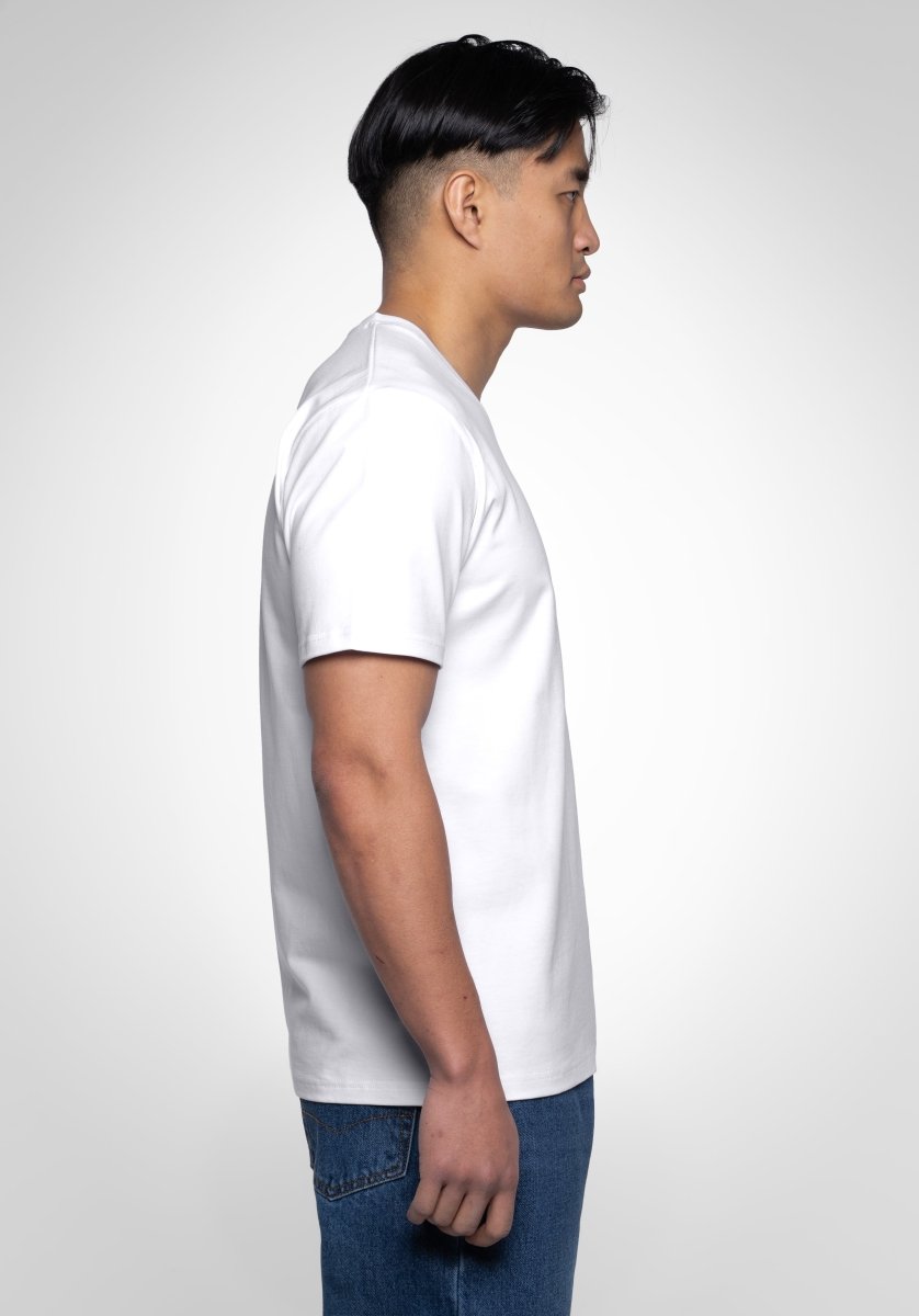 Heavy Regular V - Neck Tee - White (Blanc) – T-shirt's de Straight Outta Cotton