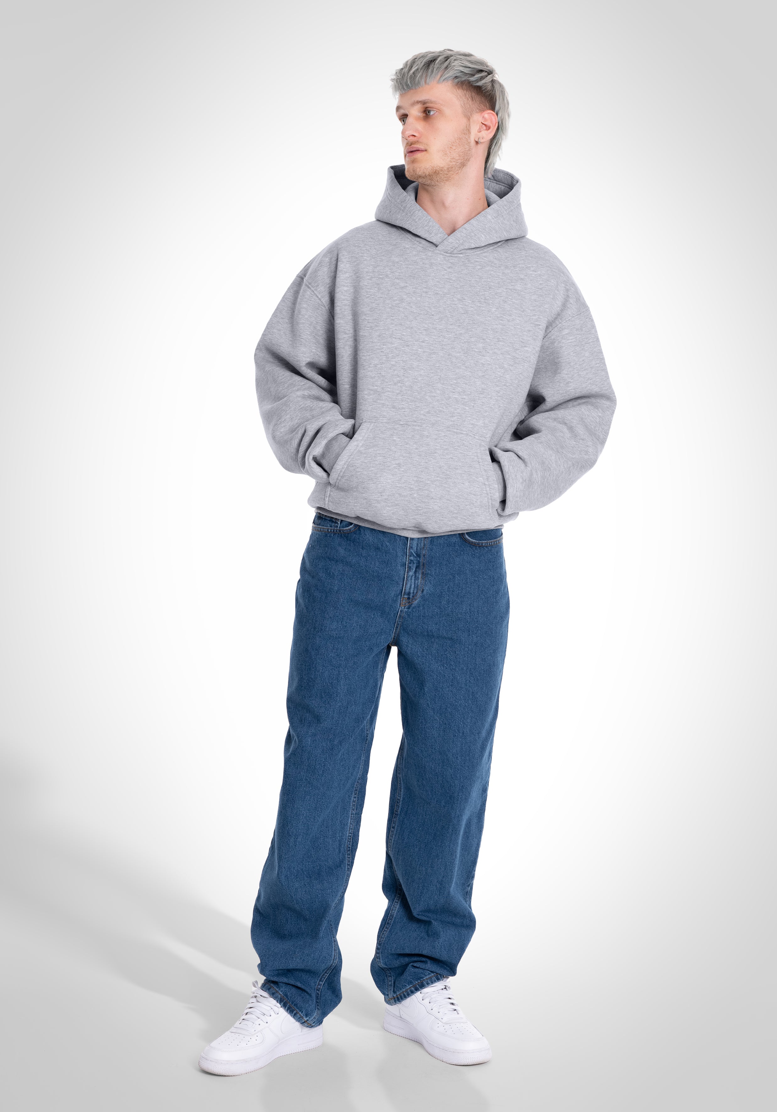 Oversize Hoodie - Melange Grey