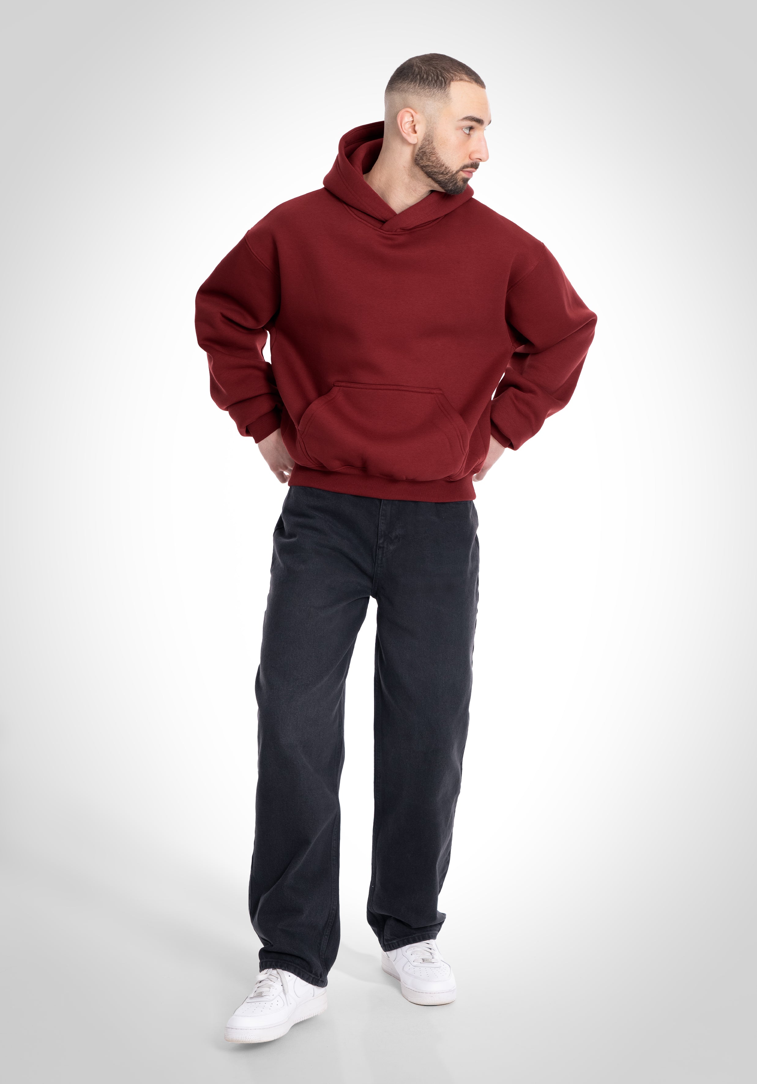 Oversize Hoodie Bordeaux Red