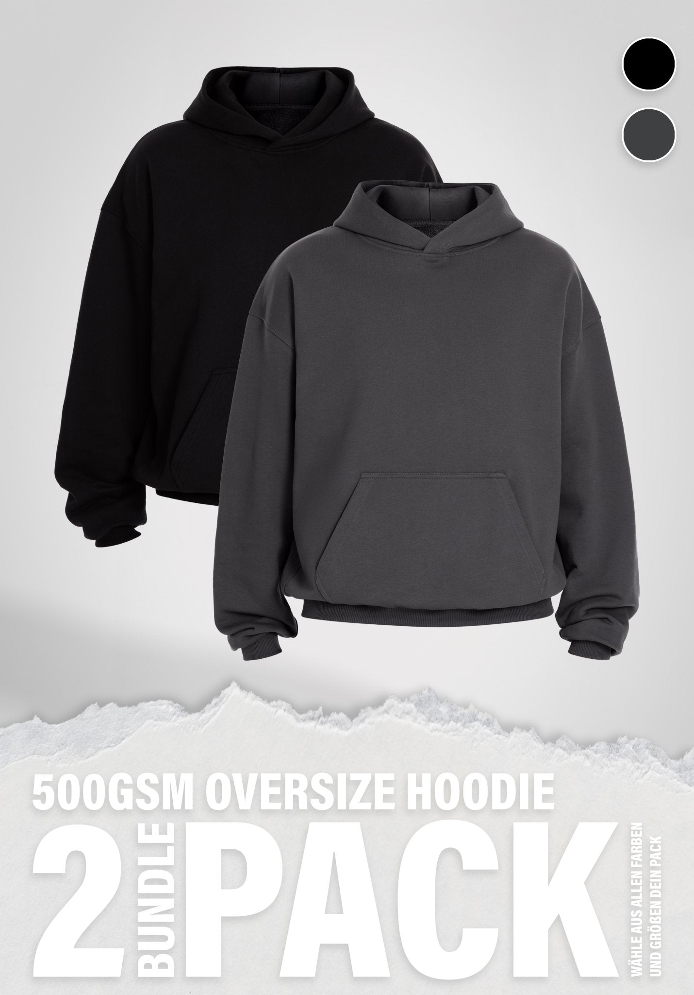 Oversize Hoodie - 500 GSM - French Terry - Double Pack () – von Straight Outta Cotton