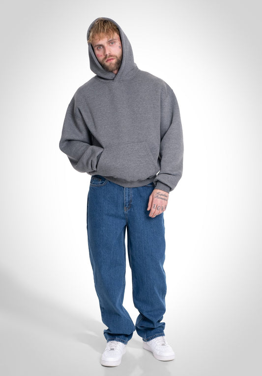 Oversize Hoodie - Dark Melange Grey – Hoodies fra Straight Outta Cotton