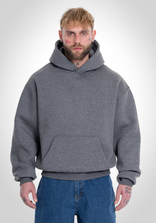 Oversize Hoodie - Dark Melange Grey – Hoodies fra Straight Outta Cotton