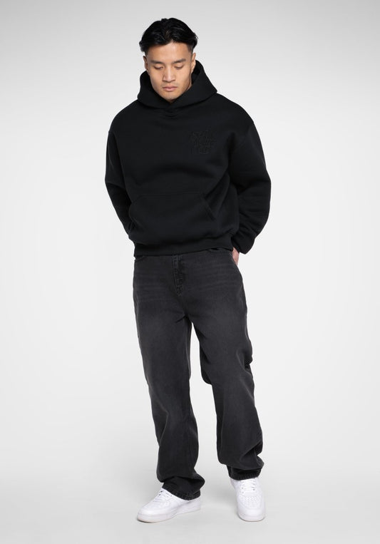 Oversize Hoodie Store Edition - Black on Black (Noir) – Hoodies de Straight Outta Cotton