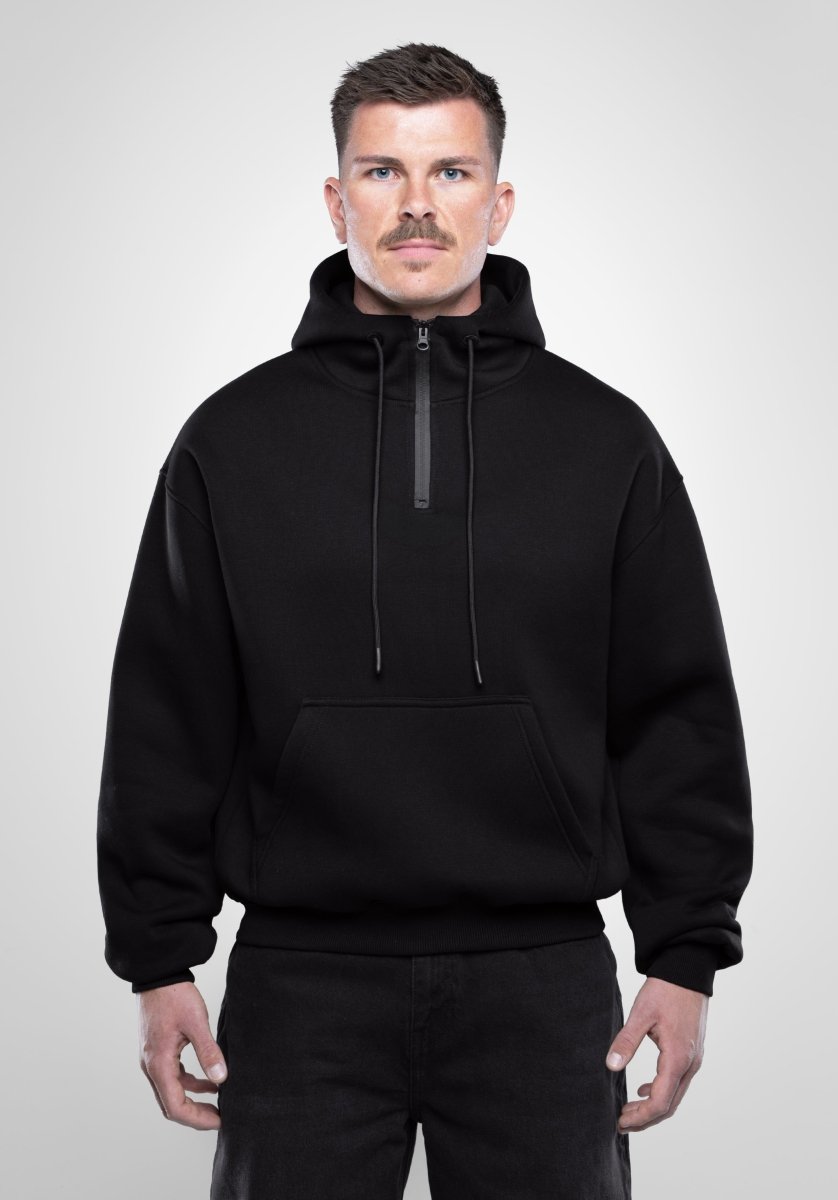 Oversize Quarter Zip Hoodie - Black () – Hoodies von Straight Outta Cotton