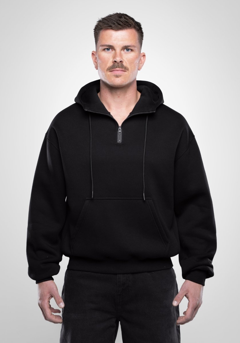 Oversize Quarter Zip Hoodie - Black () – Hoodies von Straight Outta Cotton