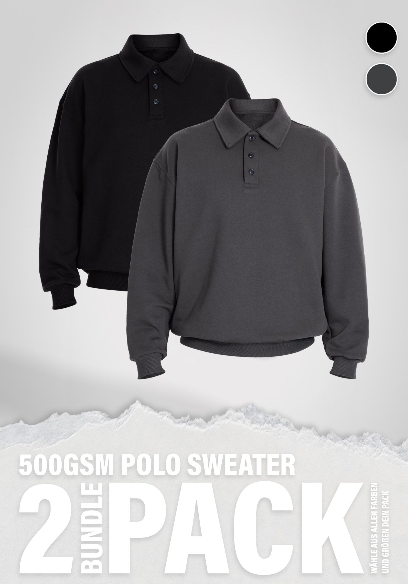 Polo Sweater - 500 GSM - French Terry - Double Pack () – von Straight Outta Cotton