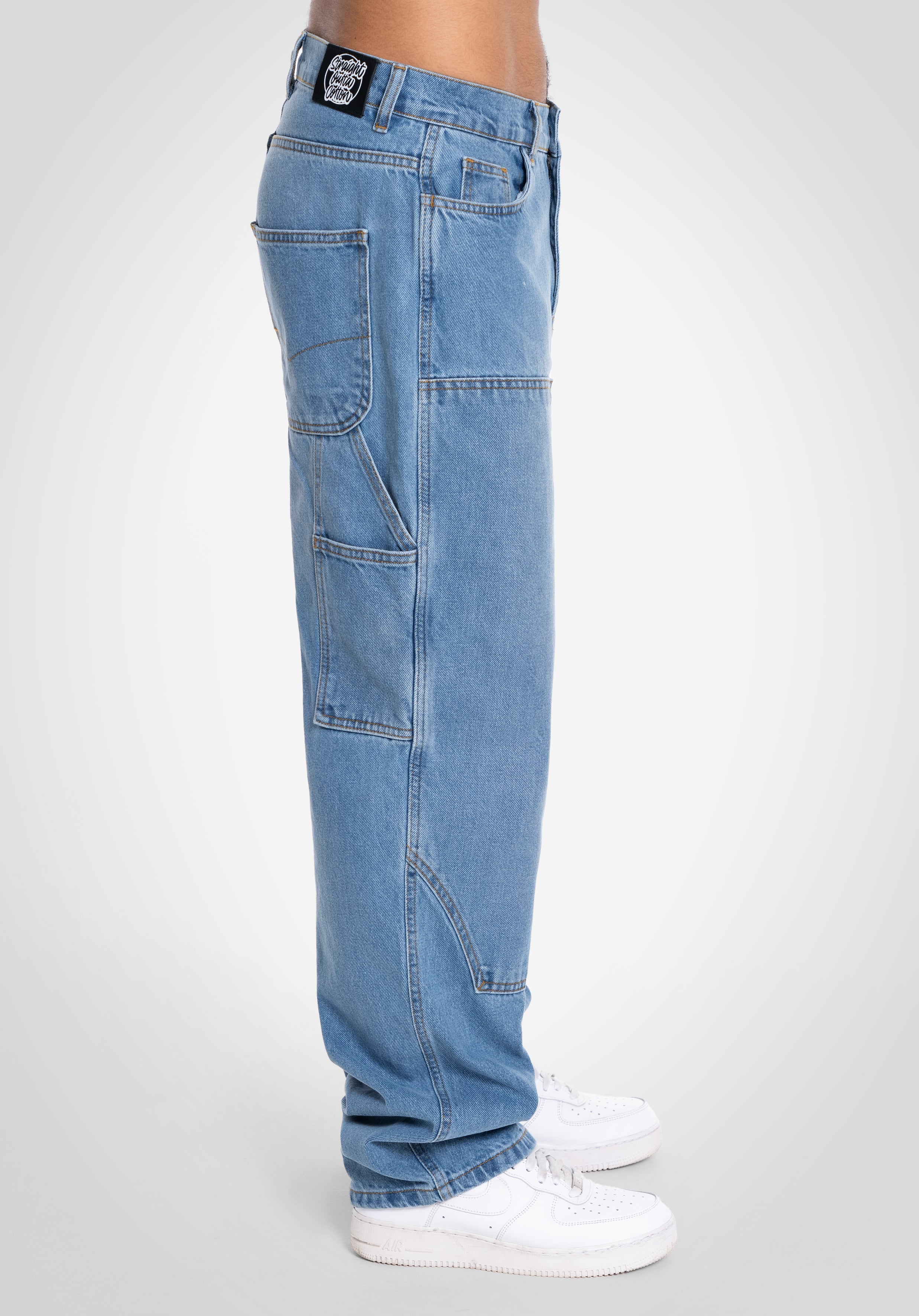 Patch Baggy Denim - Bleached
