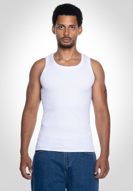 Tank Top - White (Weiß) – Tank Top von Straight Outta Cotton