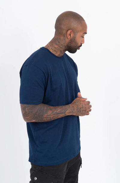 Basic T-Shirt - Navy straight-outta-cotton.com