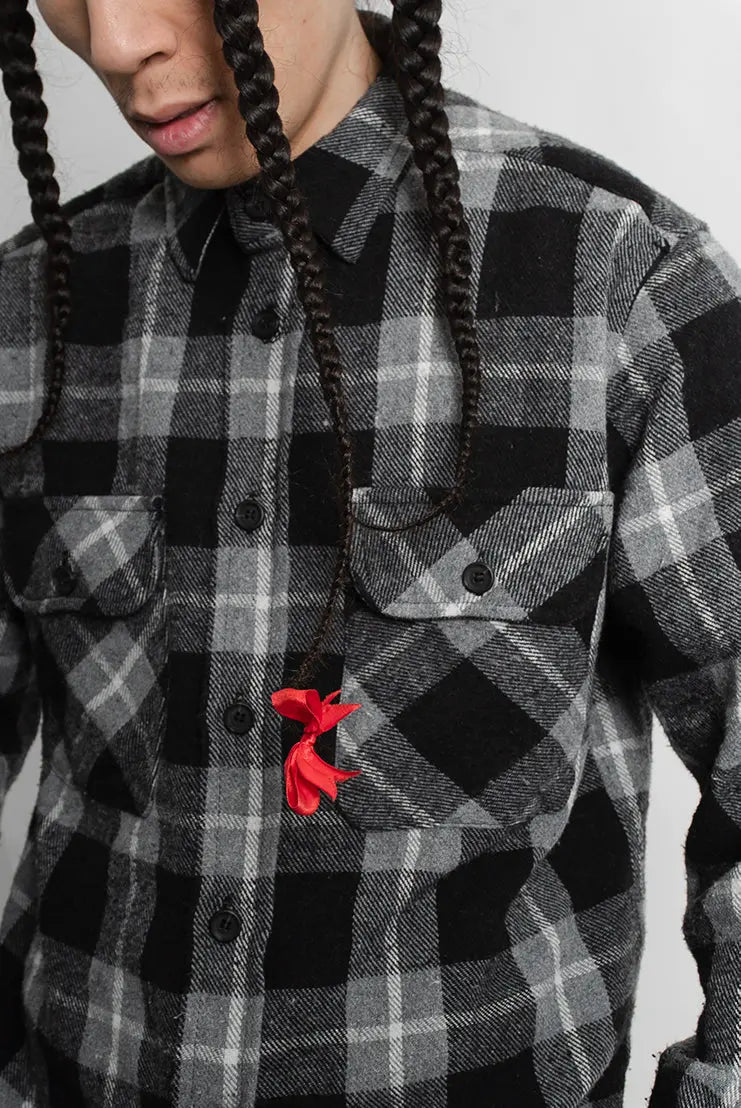 Heavy Flanelová košile - Black Straight Outta Cotton