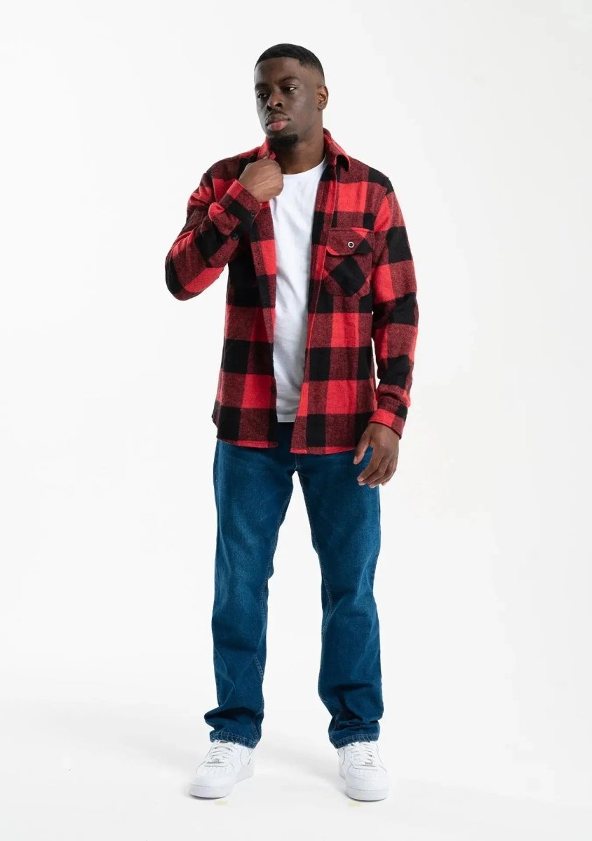 Heavy Flanellhemd - Red Straight Outta Cotton