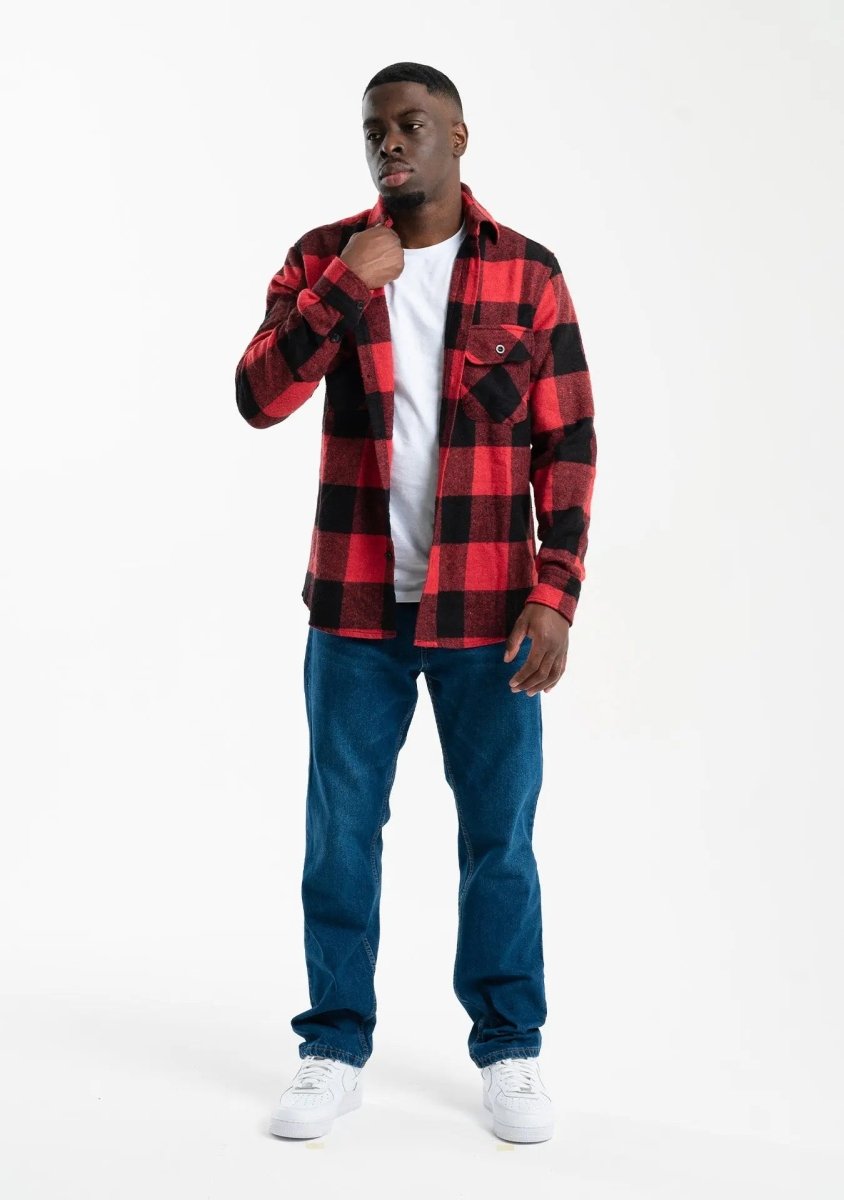 Heavy Flanellhemd - Red Straight Outta Cotton