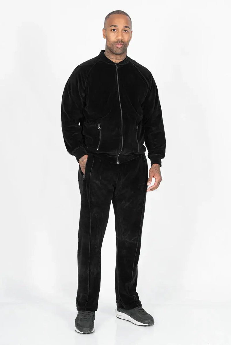 Velour Jacke - Black Straight Outta Cotton