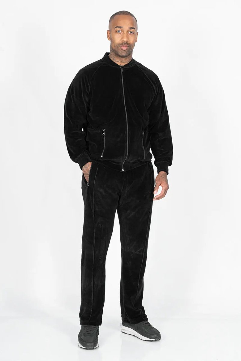 Velour Jacke - Black Straight Outta Cotton