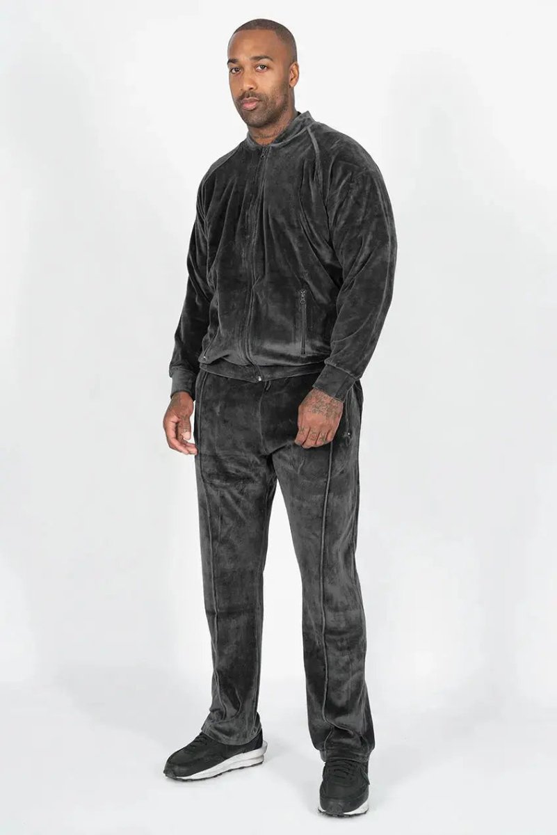 Velour Jacke - Slate Grey Straight Outta Cotton