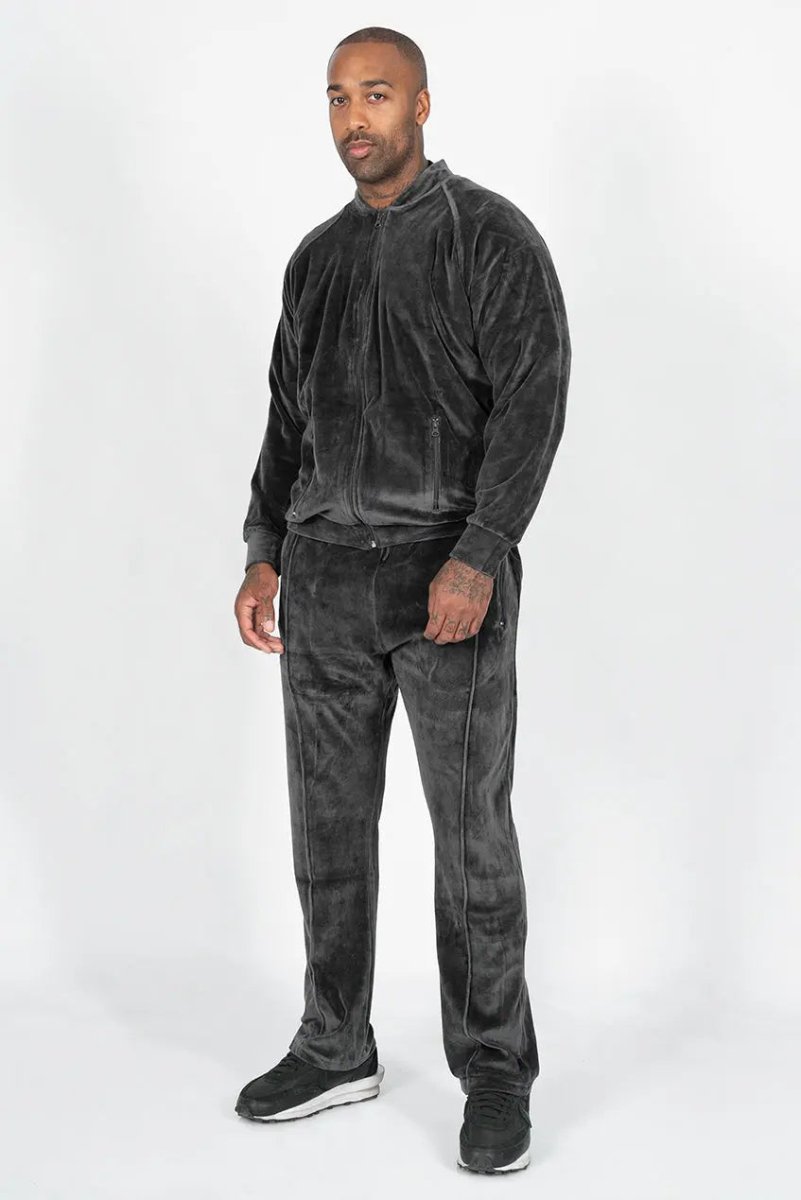 Velour Jacke - Slate Grey Straight Outta Cotton